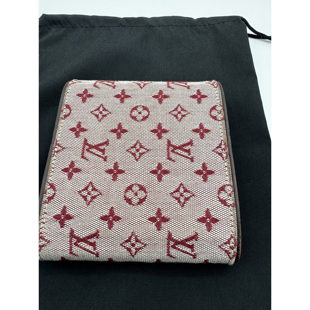 Louis Vuitton Monogram Mini Lin Red Canvas Compact Wallet Bifold Made in France - Picture 4 of 16